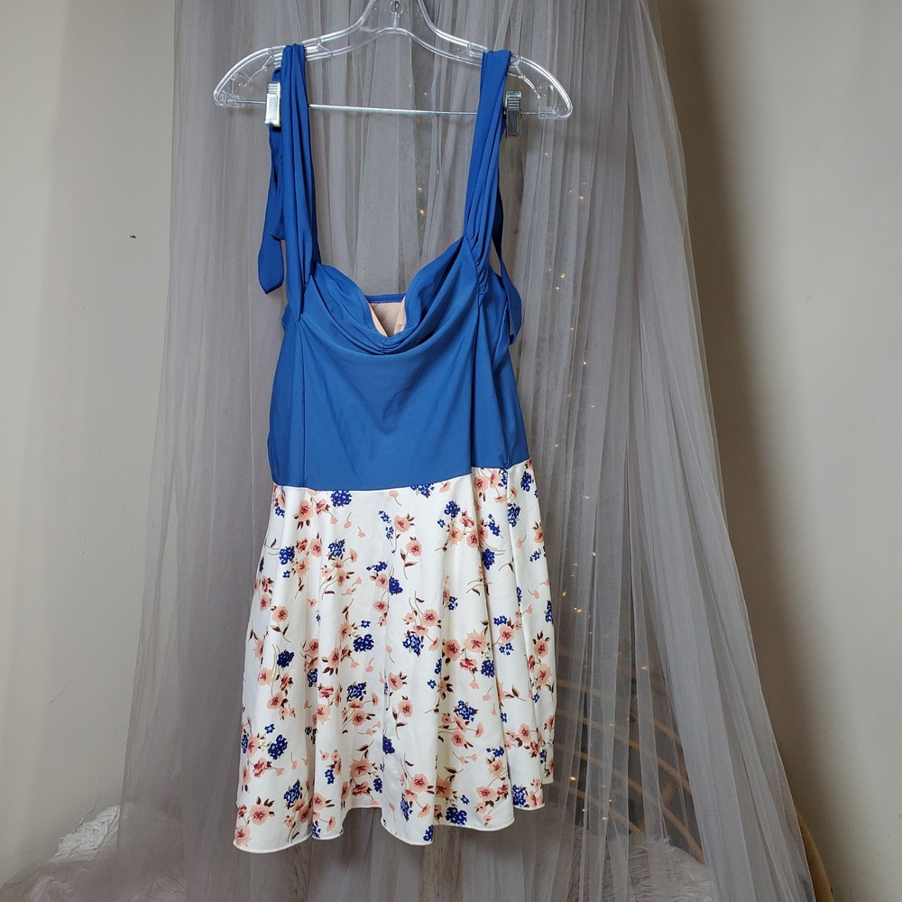 Jessica Rey Floral Swim Dress Tankini Top Beach Vacation Cruise Resort Size XL - Picture 2 of 5